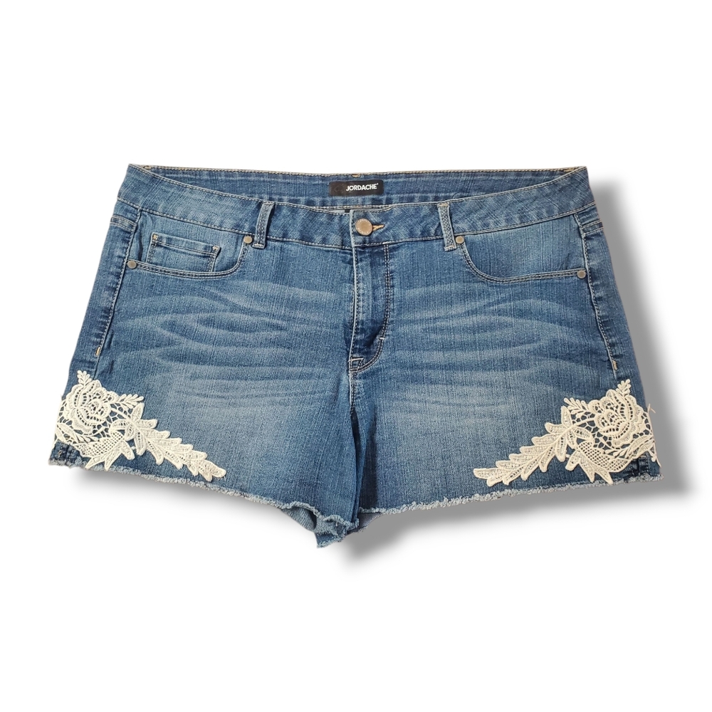 Jean Shorts with Lace Details